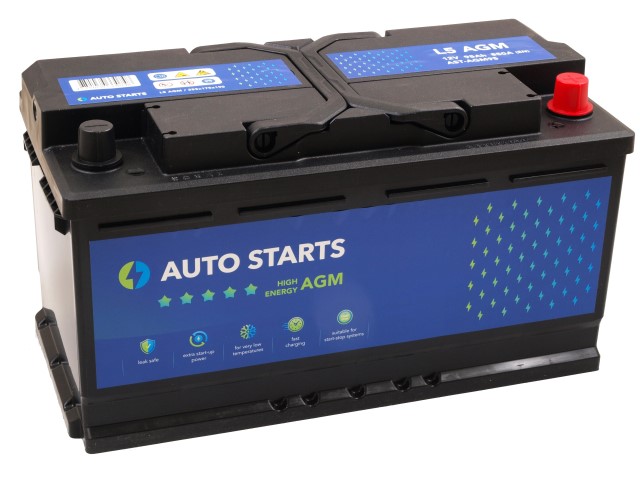 Akumulators AUTO STARTS HIGH ENERGY AGM 12V 95Ah, 850A (EN) 353x175x190 0/1